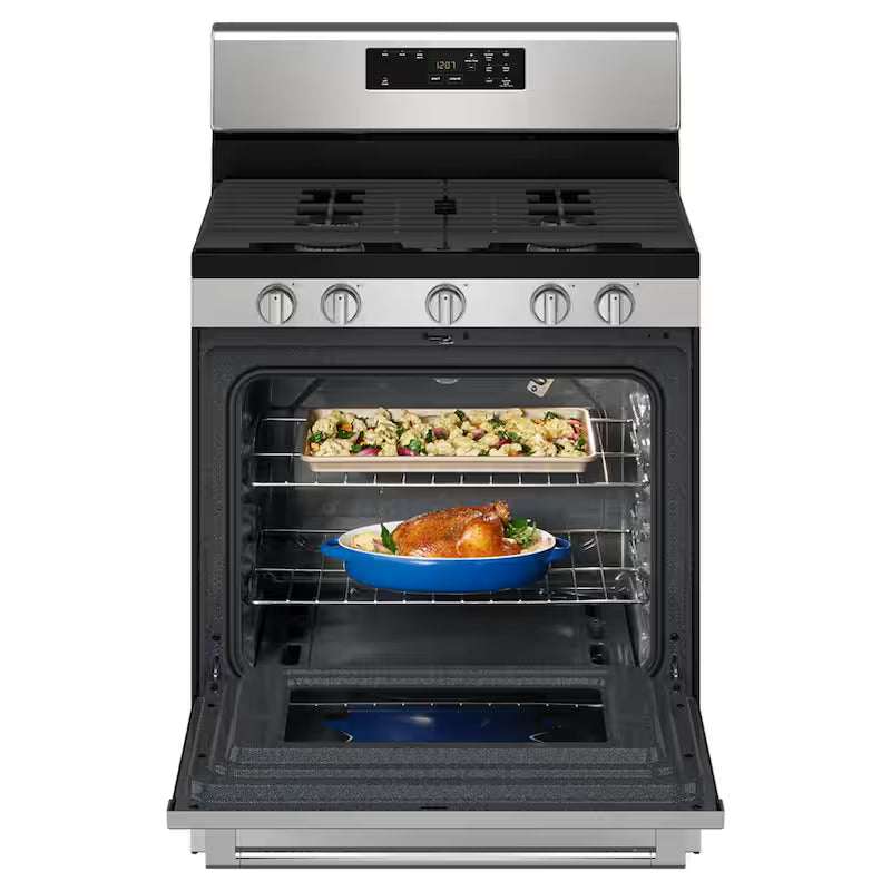 5 Burners Freestanding Gas Range Stainless Steel Self Clean R223505