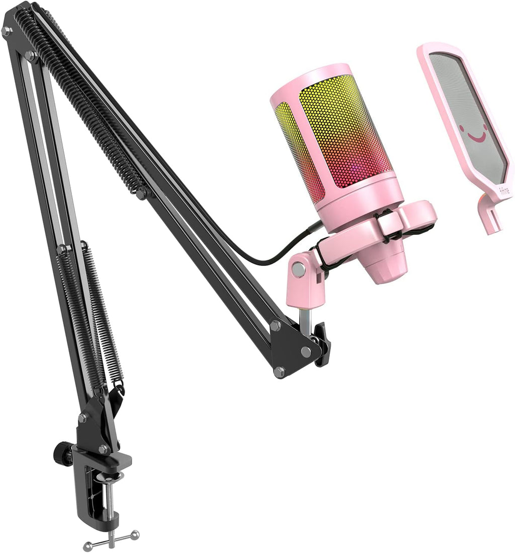 USB Gaming Microphone Kit, Condenser Cardioid Microphone Set with Arm Stand G4084