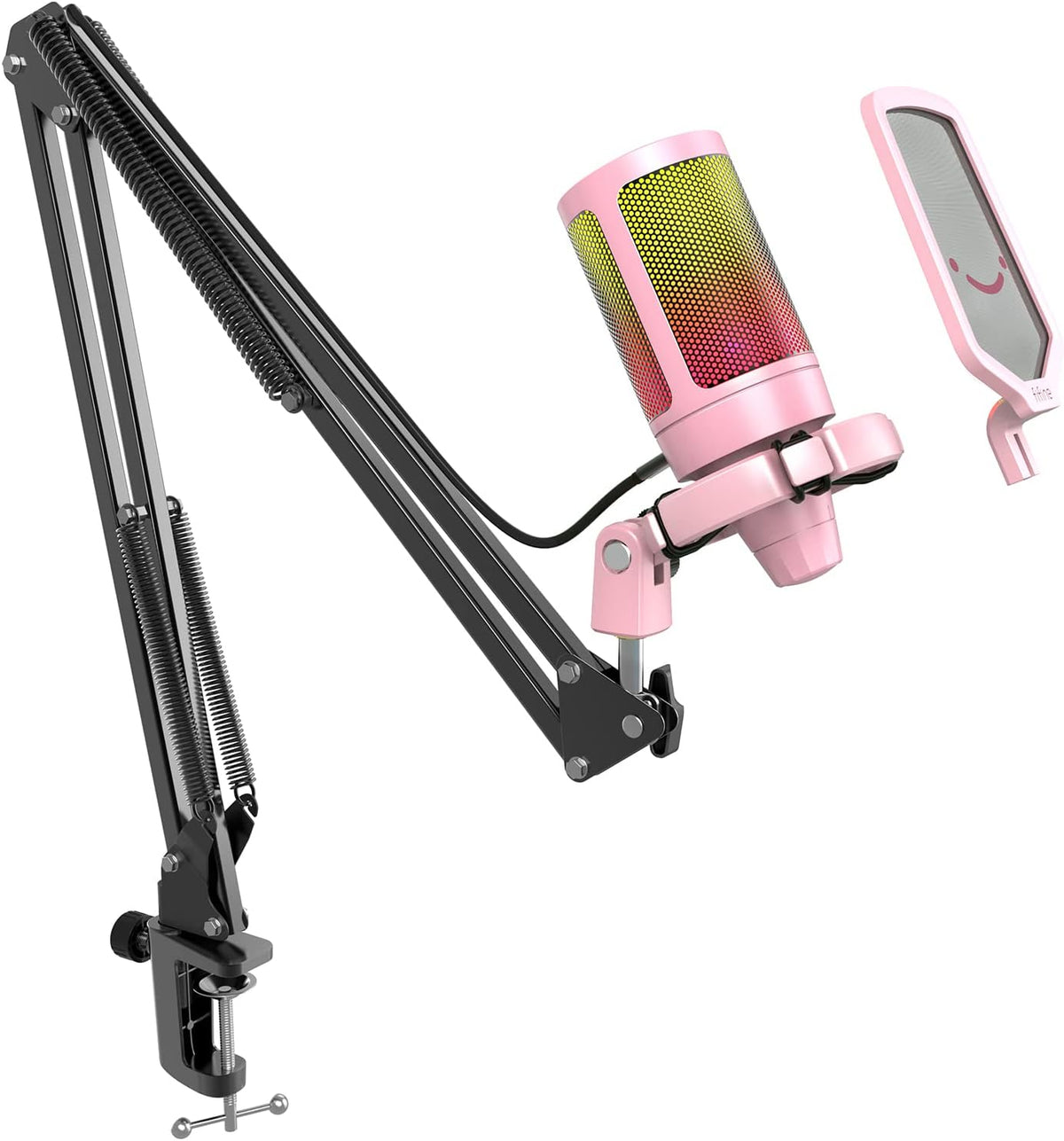 USB Gaming Microphone Kit, Condenser Cardioid Microphone Set with Arm Stand G4084