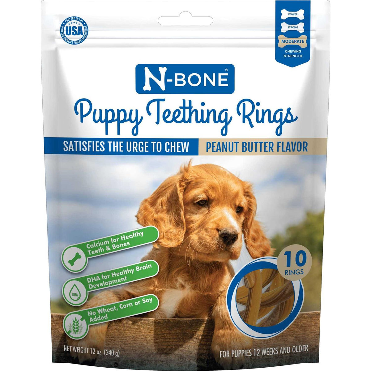 Peanut Butter Flavor 10 Treats Puppy Teething Rings B104