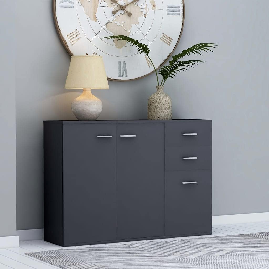 White Sideboard Cabinet with 3 Drawers Y192104