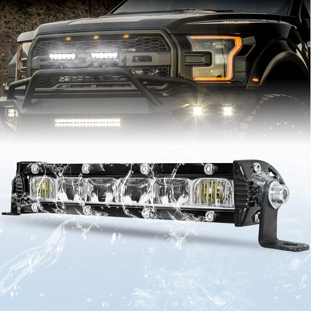 26 inch Single Row LED Light Bar Spot Flood Combo Beam 12V 24V Off Road Work Light P163