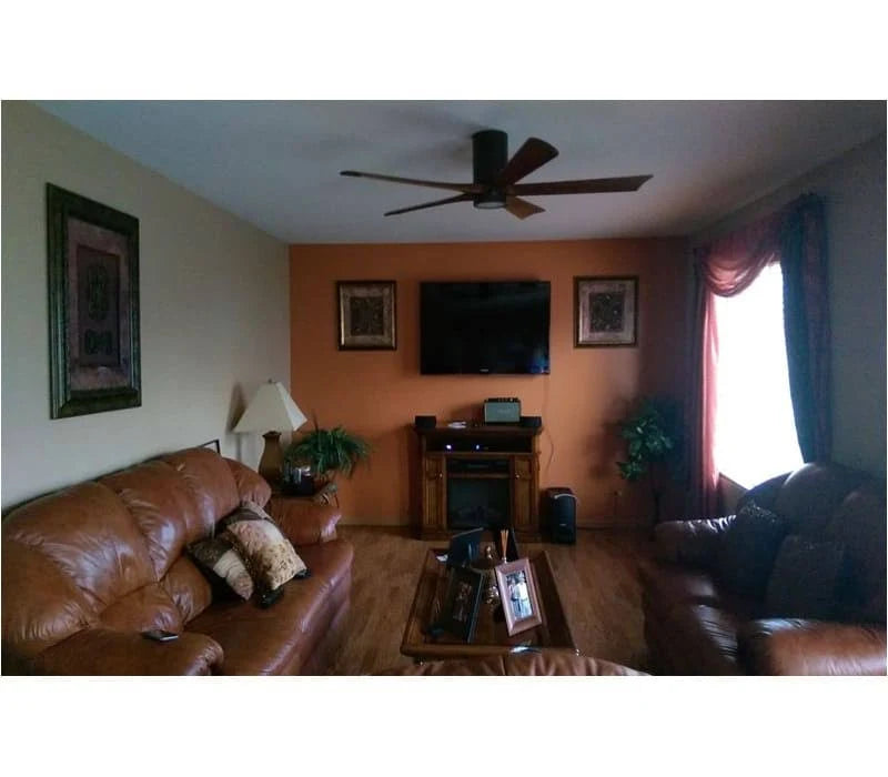 52 inch Paddle Ceiling Fan in Polished Chrome 5 Walnut Tone Blade C137076