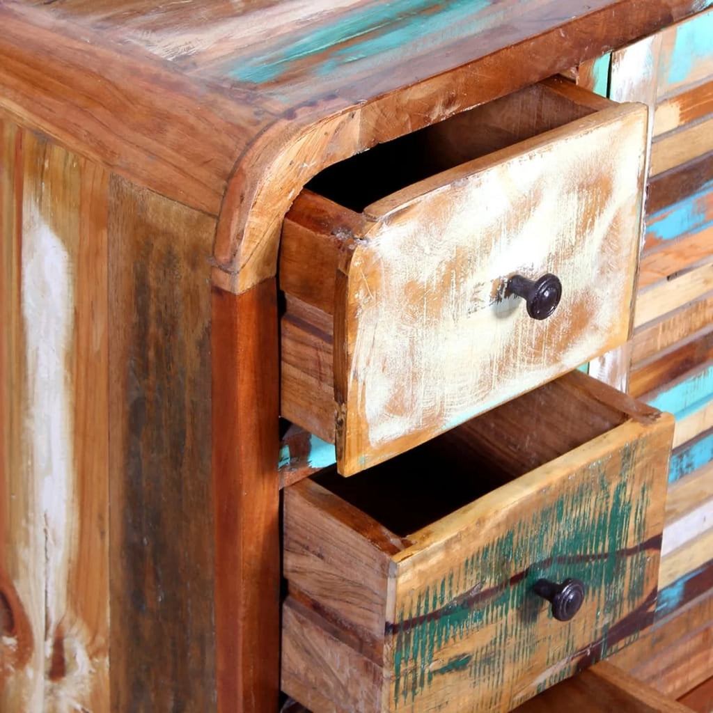 Sideboard Cupboard Cabinet with a Door and 3 Drawers Solid Reclaimed Wood Y38211