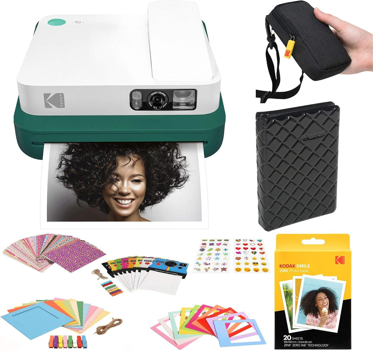 Green Digital Instant Camera with Bluetooth Photo Frames Kit X9842