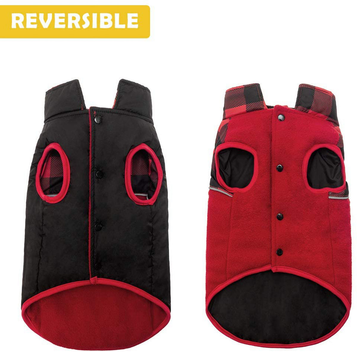 Reversible Polar Fleece Dog Vest Winter Coat with Water-Proof Side V914
