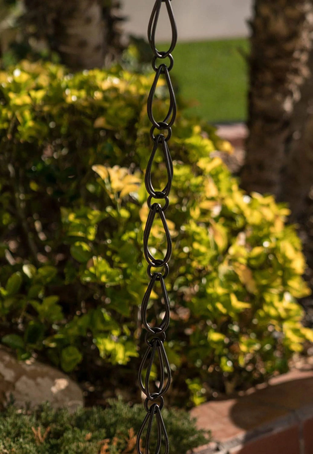 Aluminum Teardrop Rain Chain Downspout for Gutters 8.5 ft J406873