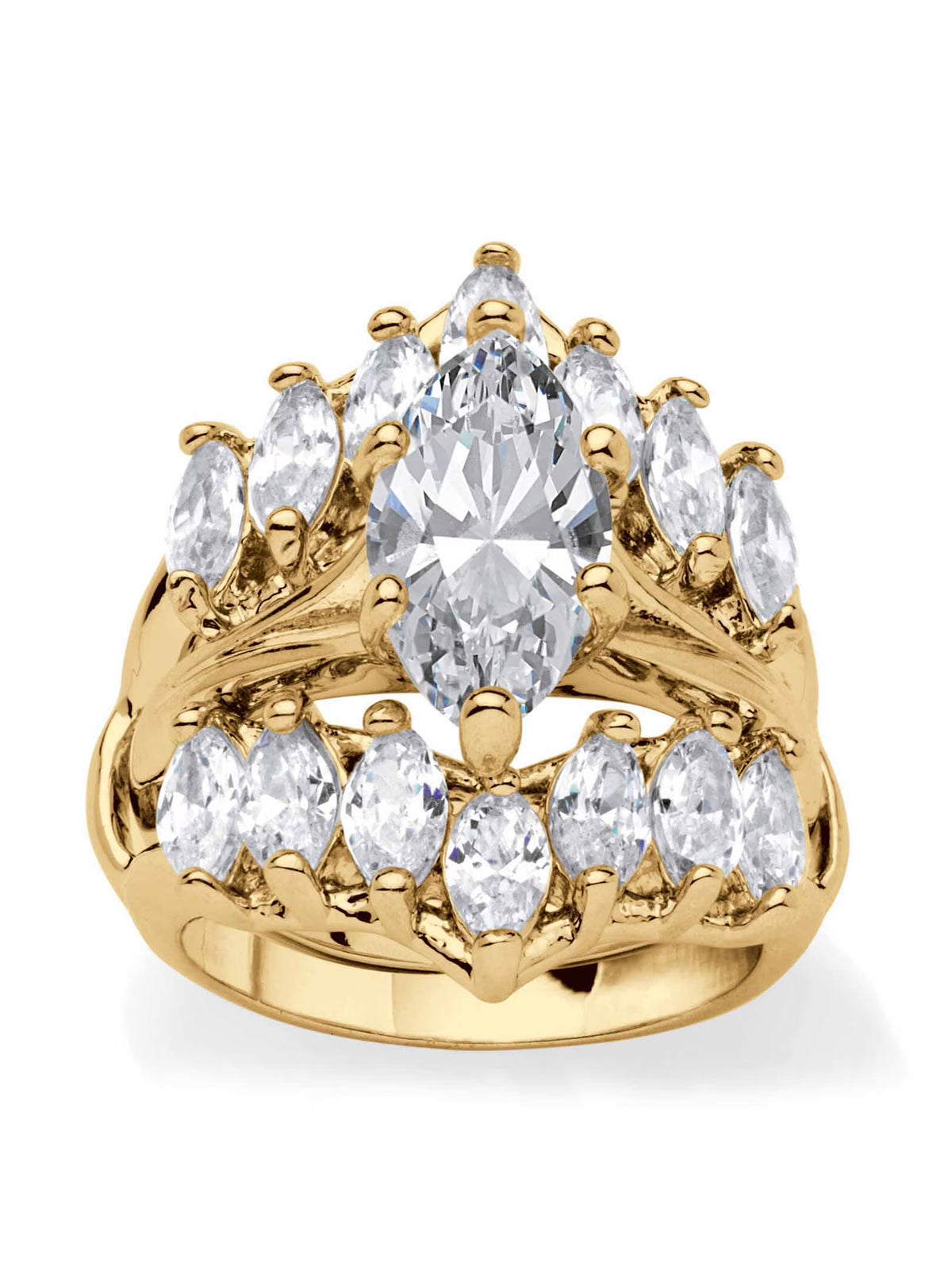 Marquise-Cut Cubic Zirconia Jacket Bridal Set 5.98 TCW H326