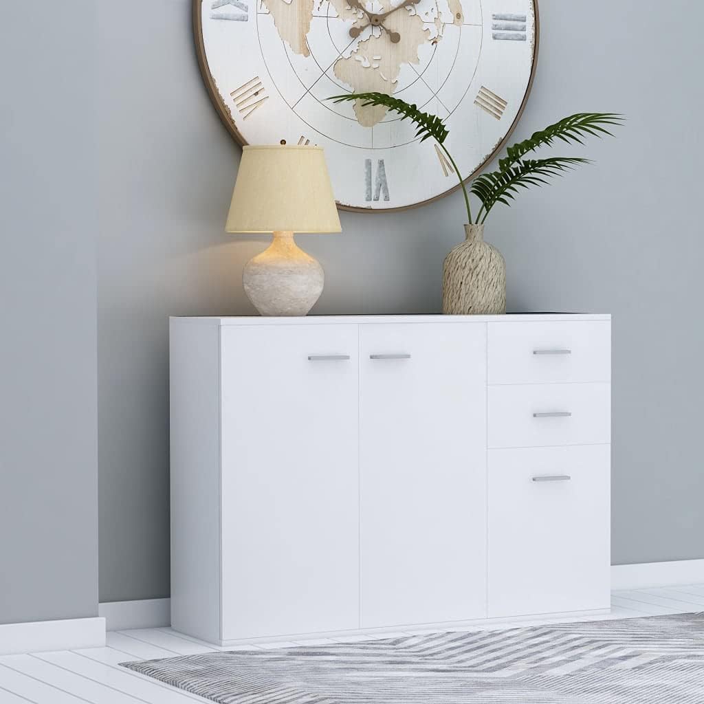 White Sideboard Cabinet with 3 Drawers Y192104