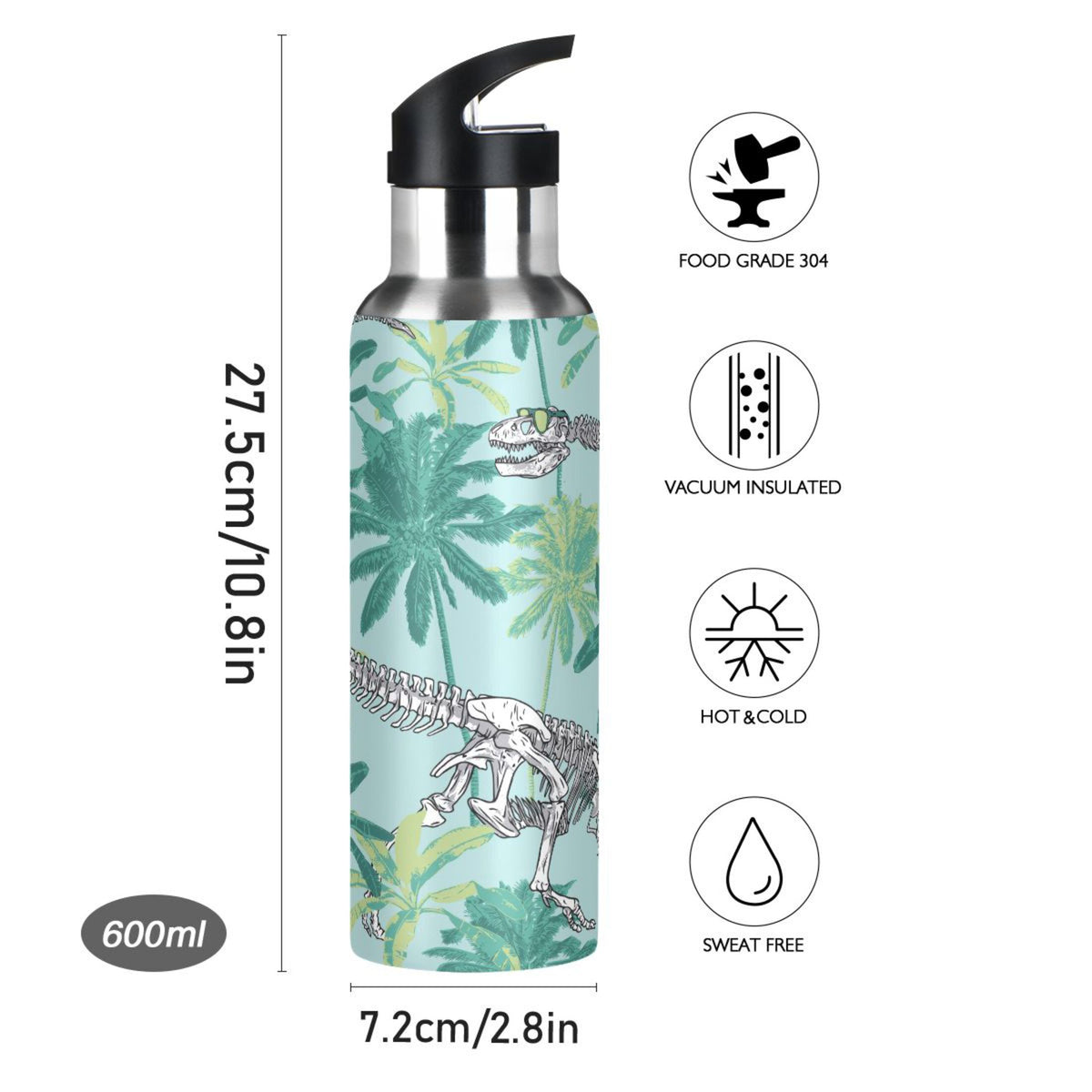 Stainless Steel Insulated Water Bottle with Straw Lid C971