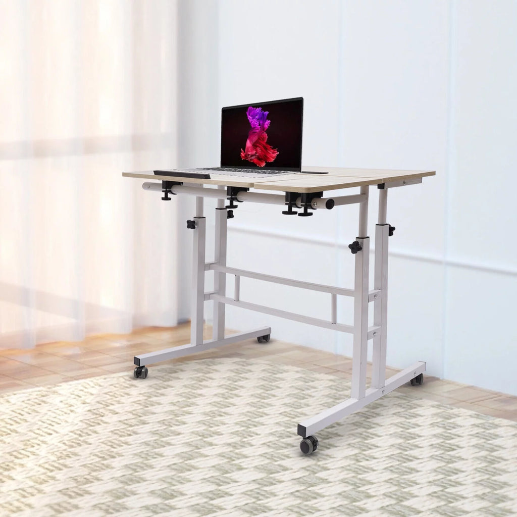 Mobile Adjustable Height Standing Desk with Wheels H49187