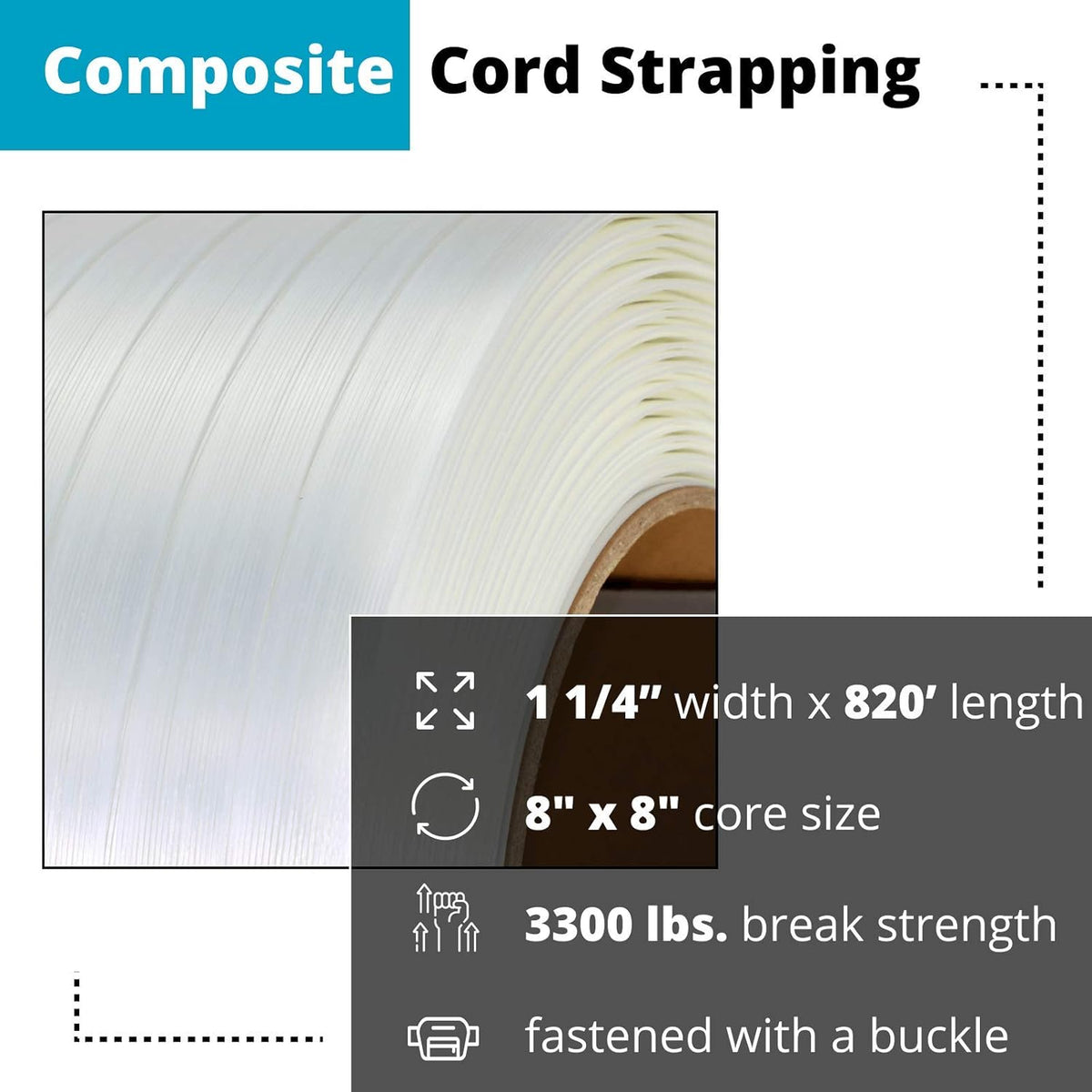 White Composite Cord Strapping Roll G378590
