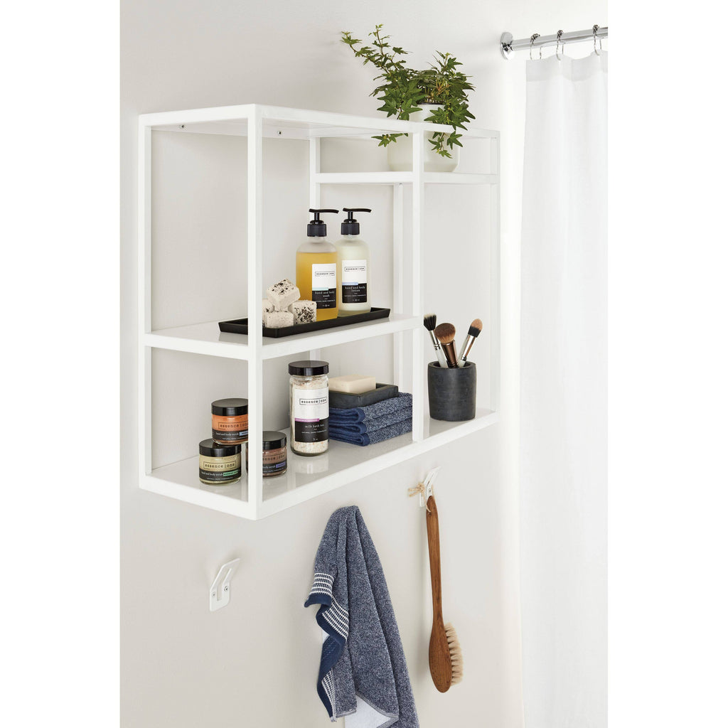 Sage Green Grey Three-Shelf Wall Unit F274