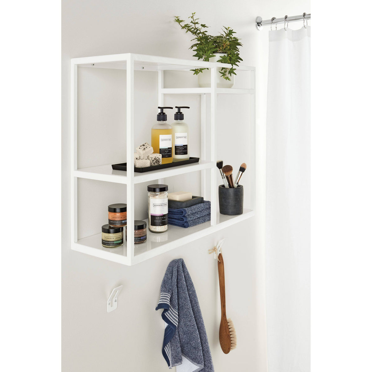 Sage Green Grey Three-Shelf Wall Unit F274
