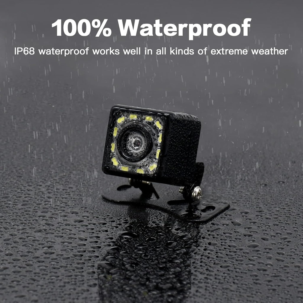 7 Inch Monitor Kit HD 1080P IP69 Waterproof Rear View Camera with 12 LED, Pack of 2 V308752