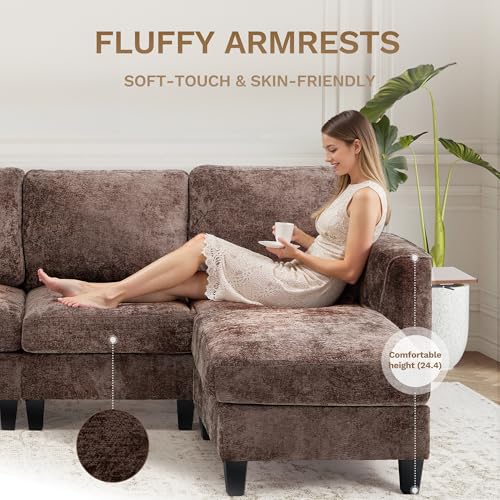 118" U-Shaped 4-Seat Modular Sectional Sofa with 2 Ottomans D8938