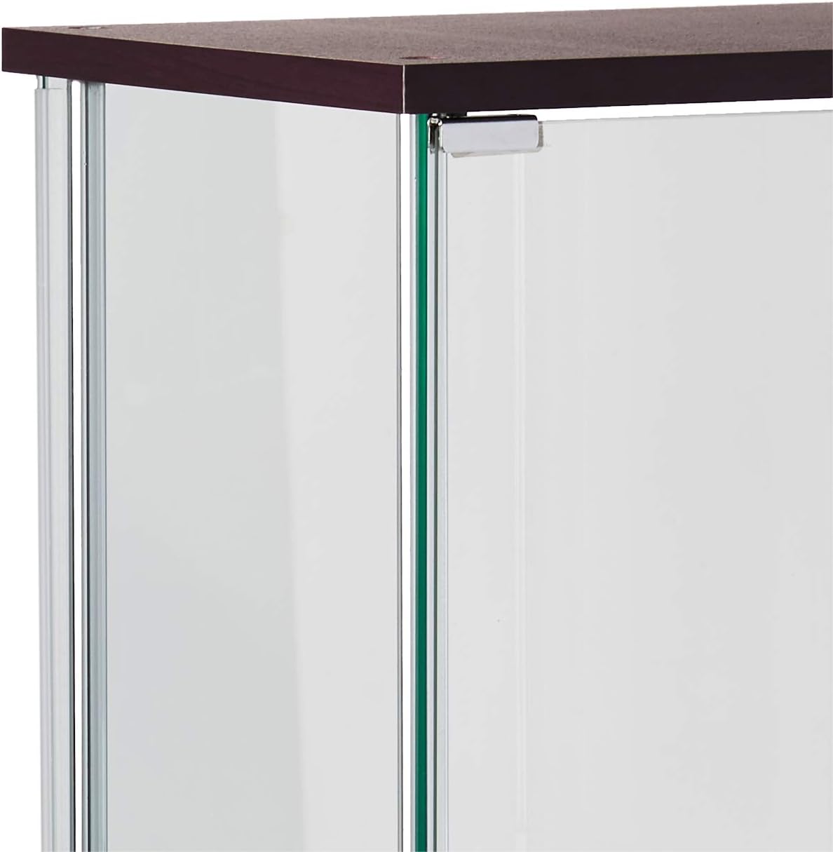 4-Shelf Glass Curio Cabinet, Cappuccino and Clear F664091