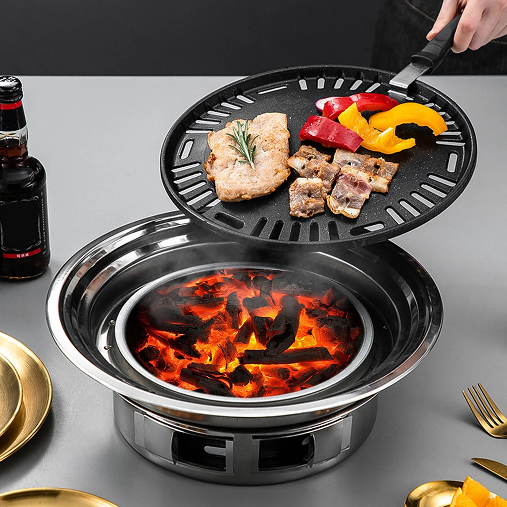 Charcoal Grill Non-stick Stainless Steel BBQ Grill Q9566