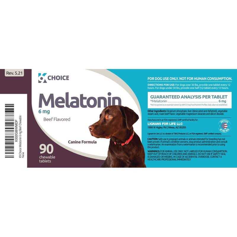 Melatonin for Dogs 6mg 90 Chewable Tablets Y685
