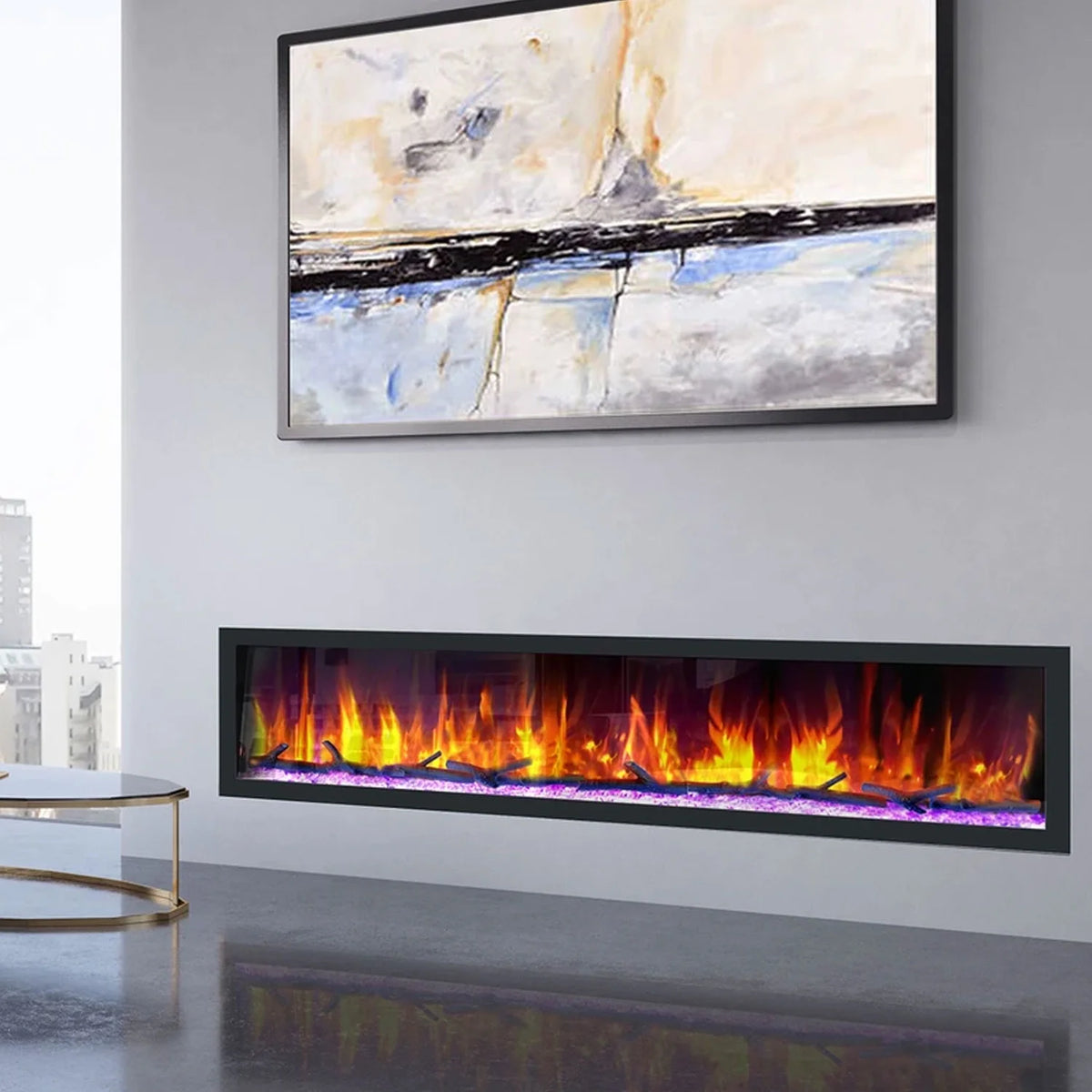 82.50 Inch Electric Wall Fireplace C978