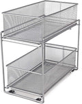 Stackable Cabinet Organizer Pull Out Drawer, 2 Tier T432080