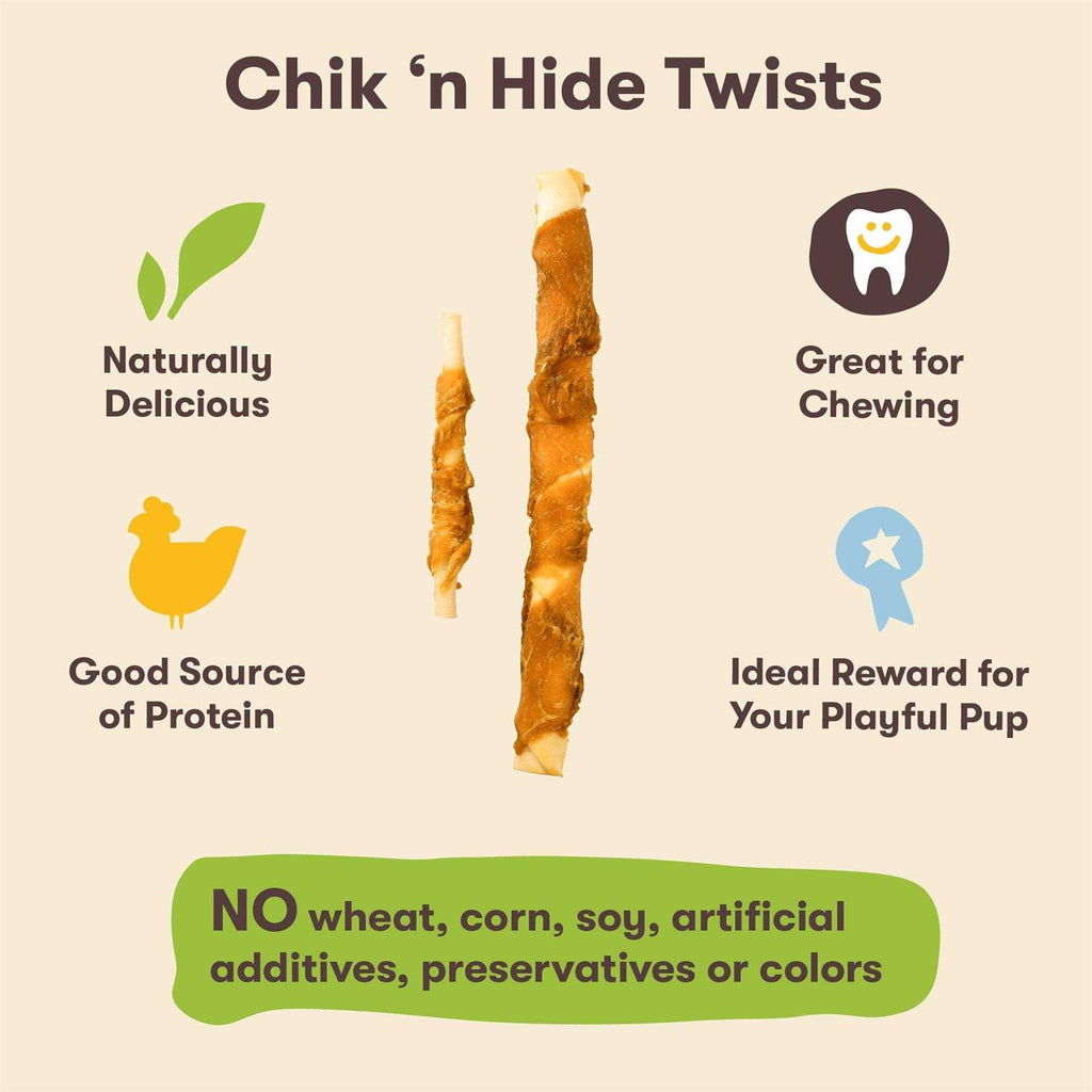 Chicken Hide Twists Dog Treats J4644