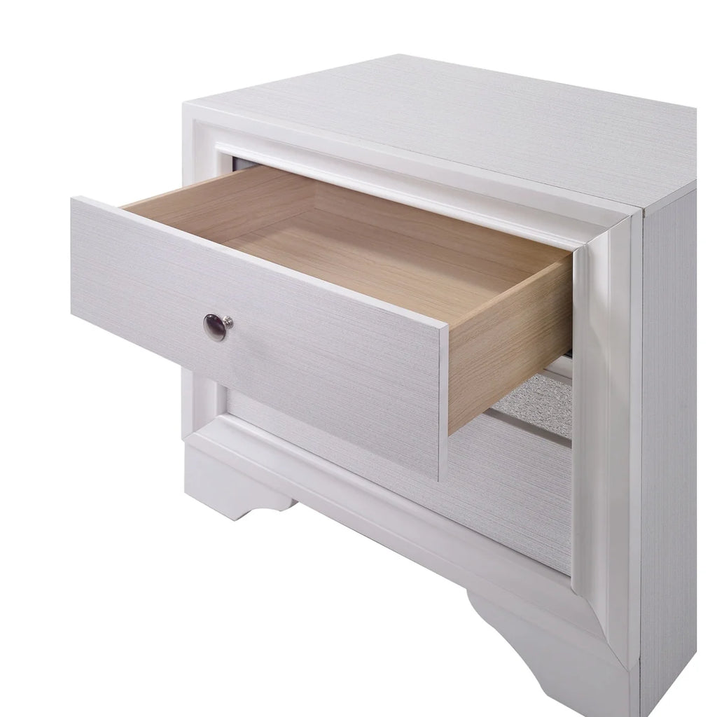 White Solid Wood Night Stand With Jewelry Drawers D84854