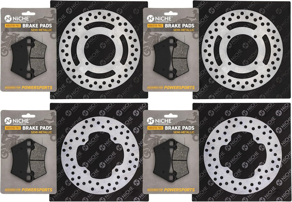 Complete Brake Rotor Pad Semi Metallic Kit For Polaris Ranger ATV K5990