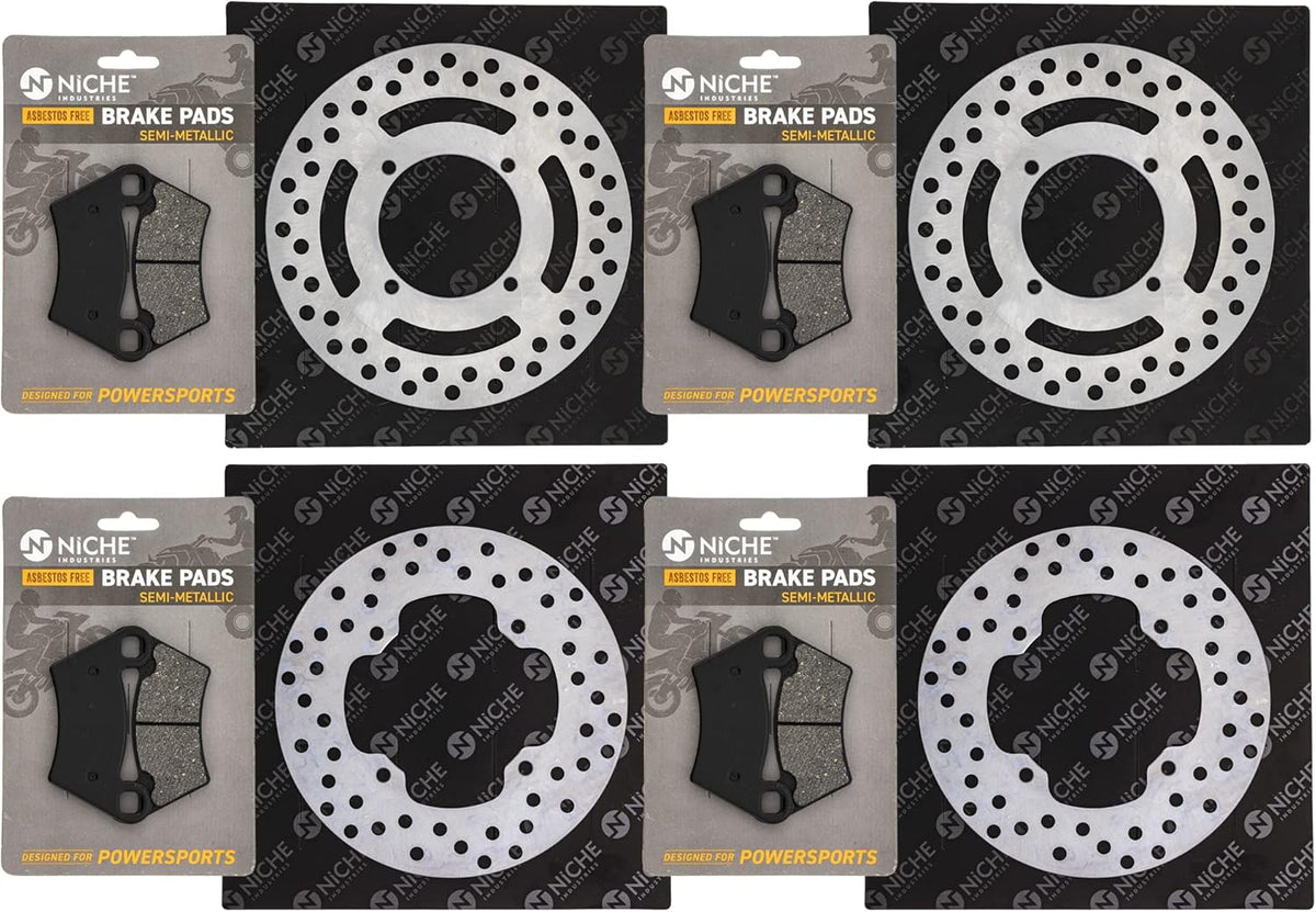Complete Brake Rotor Pad Semi Metallic Kit For Polaris Ranger ATV K5990
