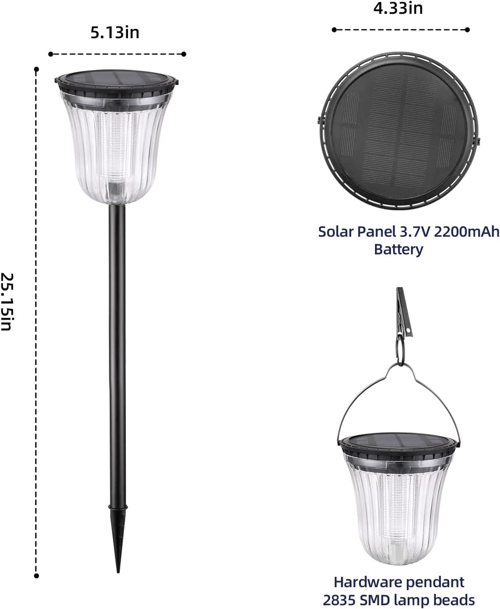 4 Pack IP65 Waterproof Solar Pathway Lights I13674