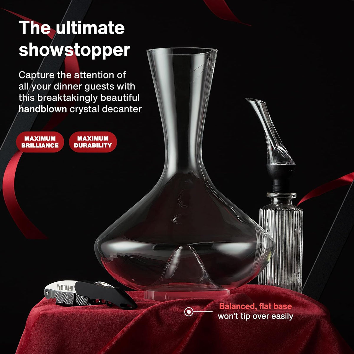 Wine Decanter with Silicone Stopper Lid Pack of 2 E8504