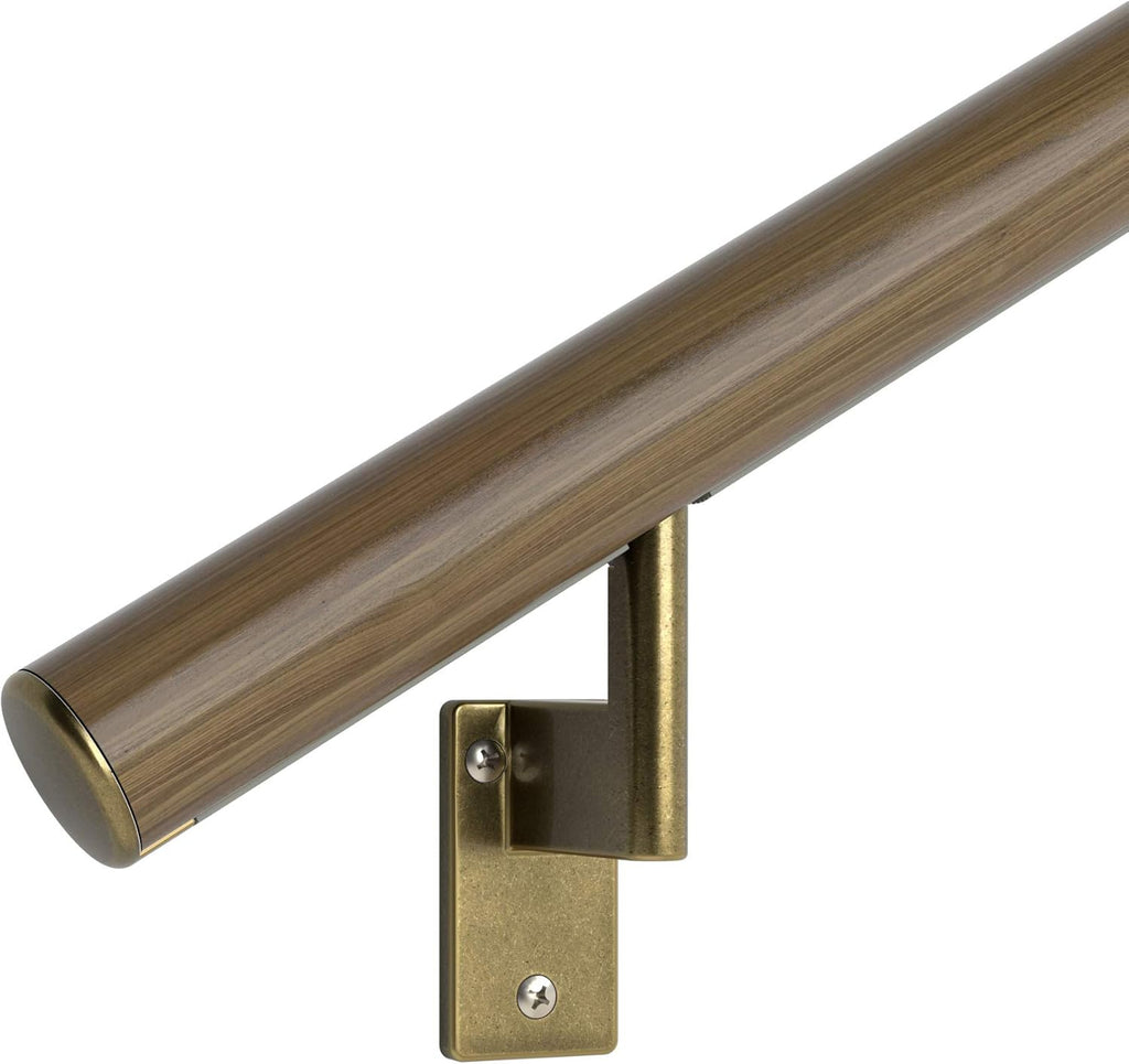 Satin Black Anodized Aluminum Handrail Kit with Wall Brackets and Endcaps N61960