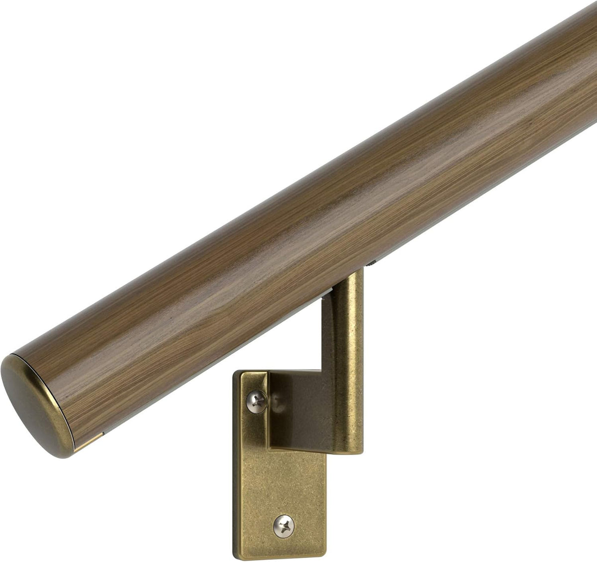 Satin Black Anodized Aluminum Handrail Kit with Wall Brackets and Endcaps N61960