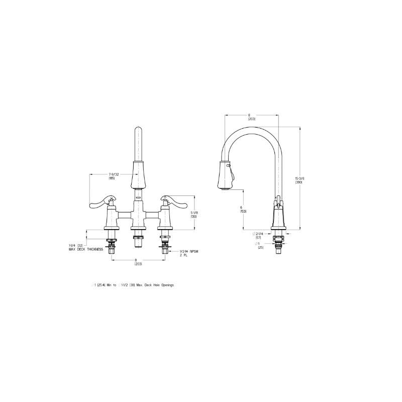 Brushed Nickel 2-Handle Pull-Down Kitchen Faucet H2722