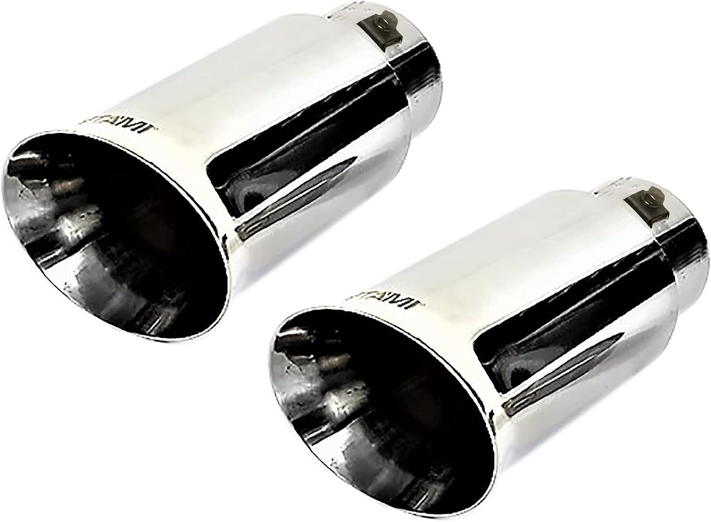 Universal Exhaust Tip Stainless Steel Double Wall Chrome Polish Pack of 2 B3835