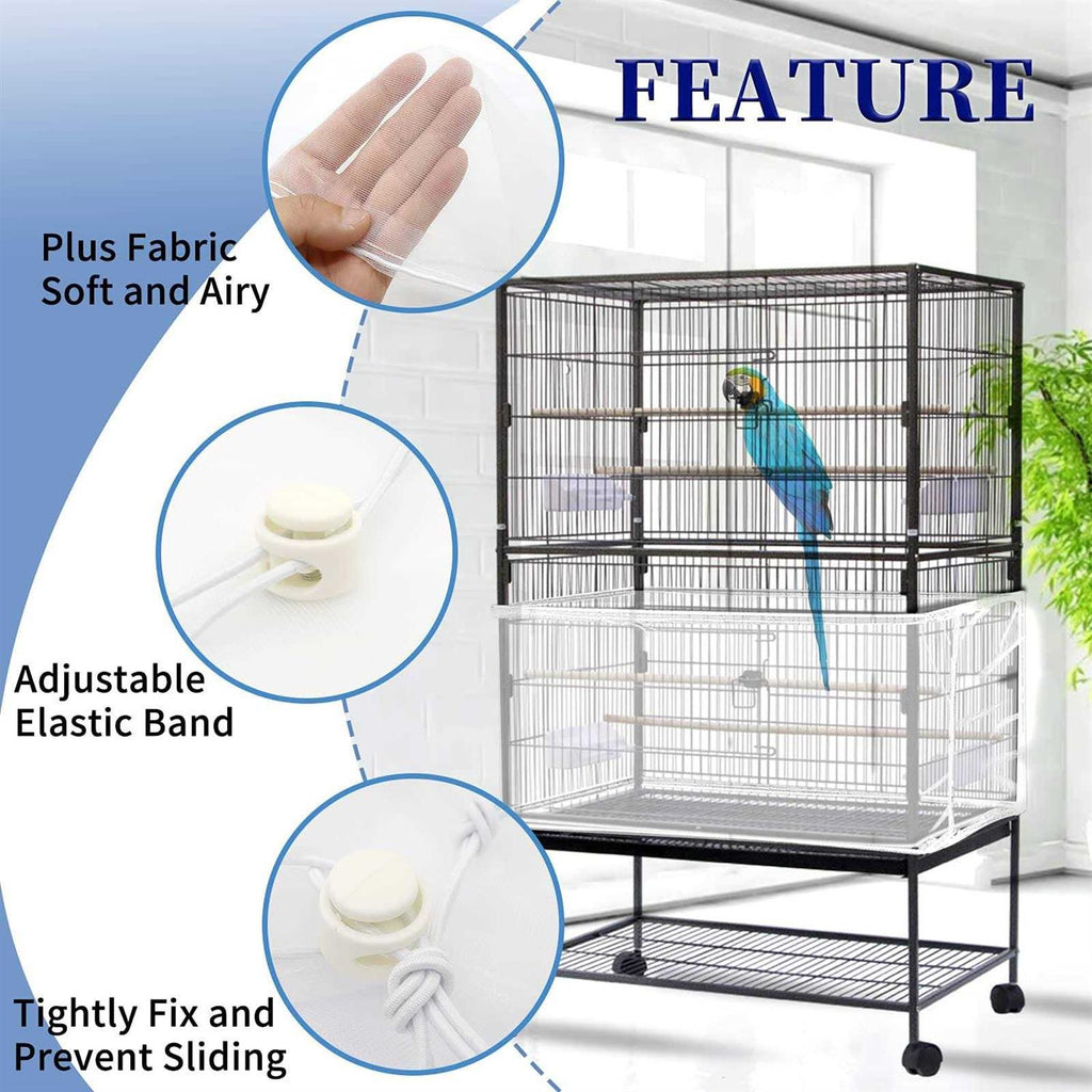 Large Adjustable Soft Airy Nylon Mesh Bird Cage Cover V9713