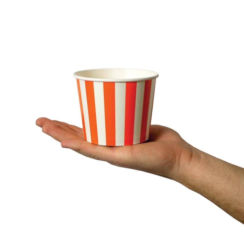12 oz Orange Striped Ice Cream Cups, 1 Case of 1,000 Cups J773264