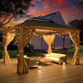 10' x 12' Hardtop Gazebo with Galvanized Steel Double Roof F6297