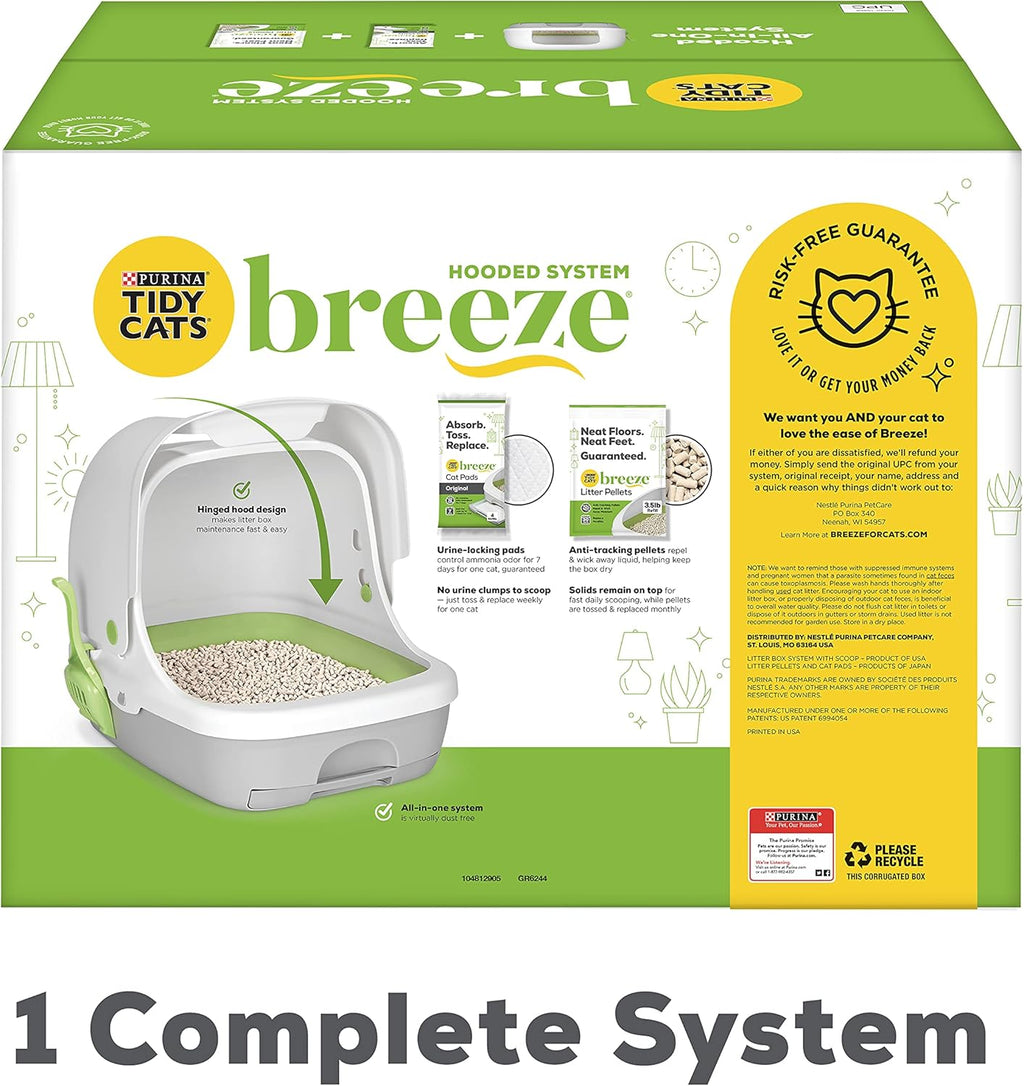 Hooded Litter Box System Starter Kit with Litter Pellets & Pads Pack of 2 N5225