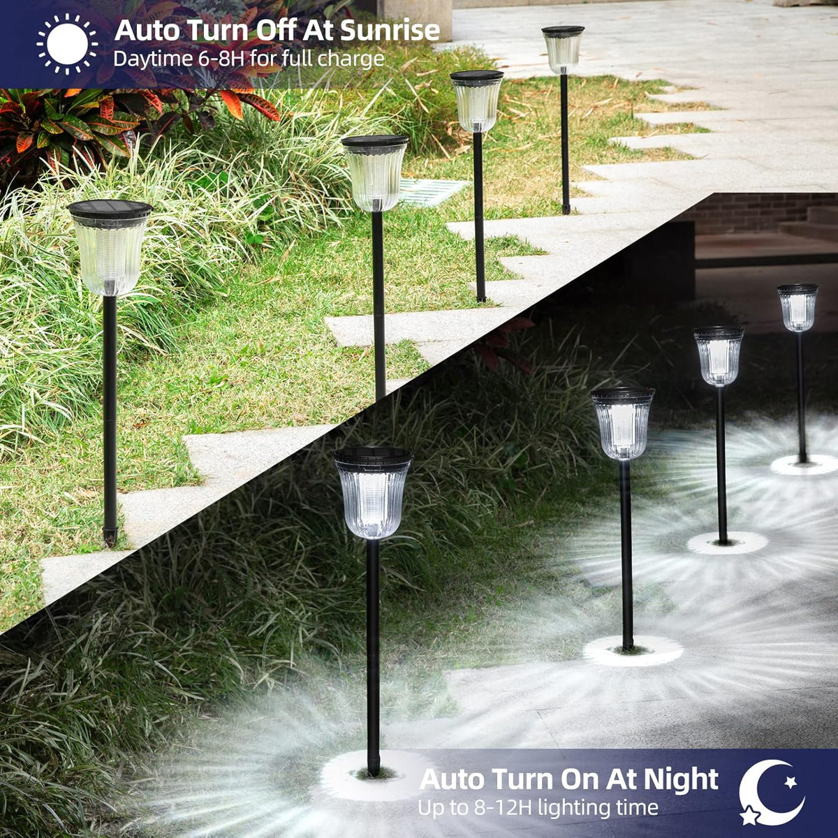 4 Pack IP65 Waterproof Solar Pathway Lights I13674