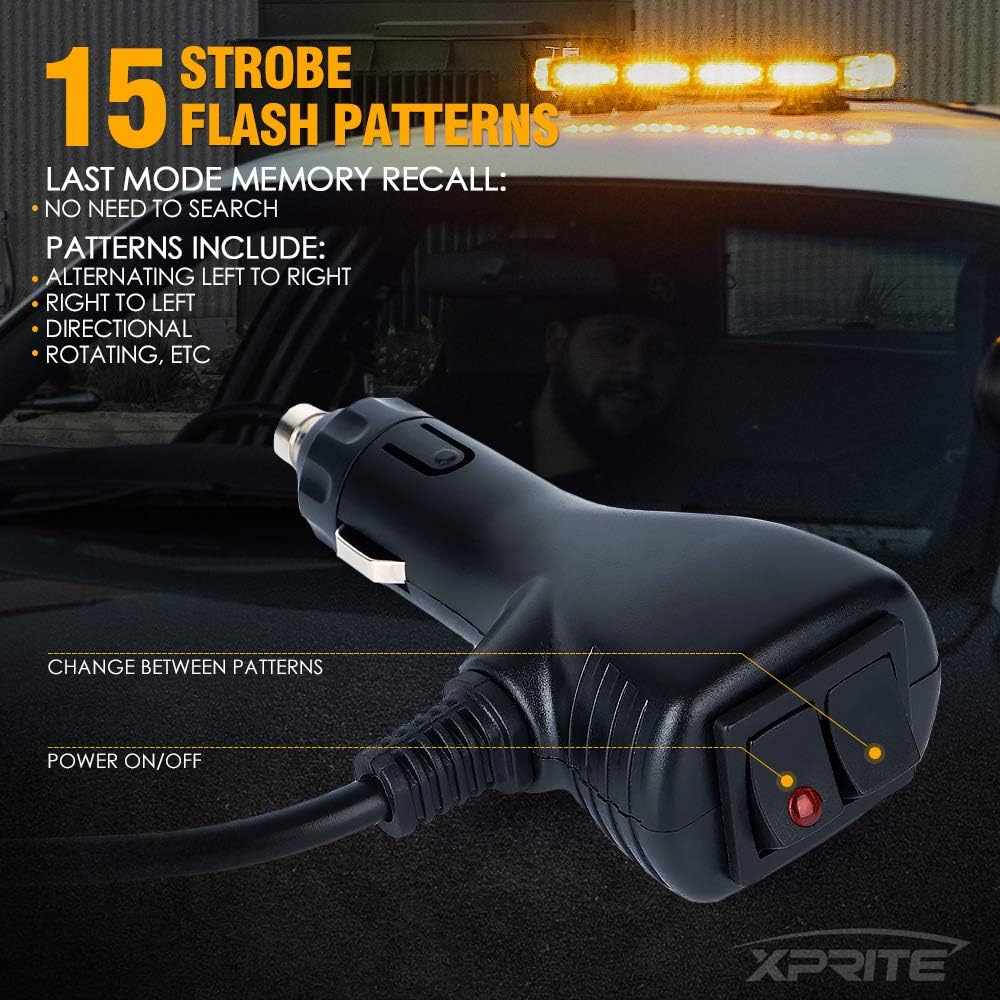 48 White Amber Emergency Strobe Light Bar LED Lightbar with Adjustable Brackets H9659
