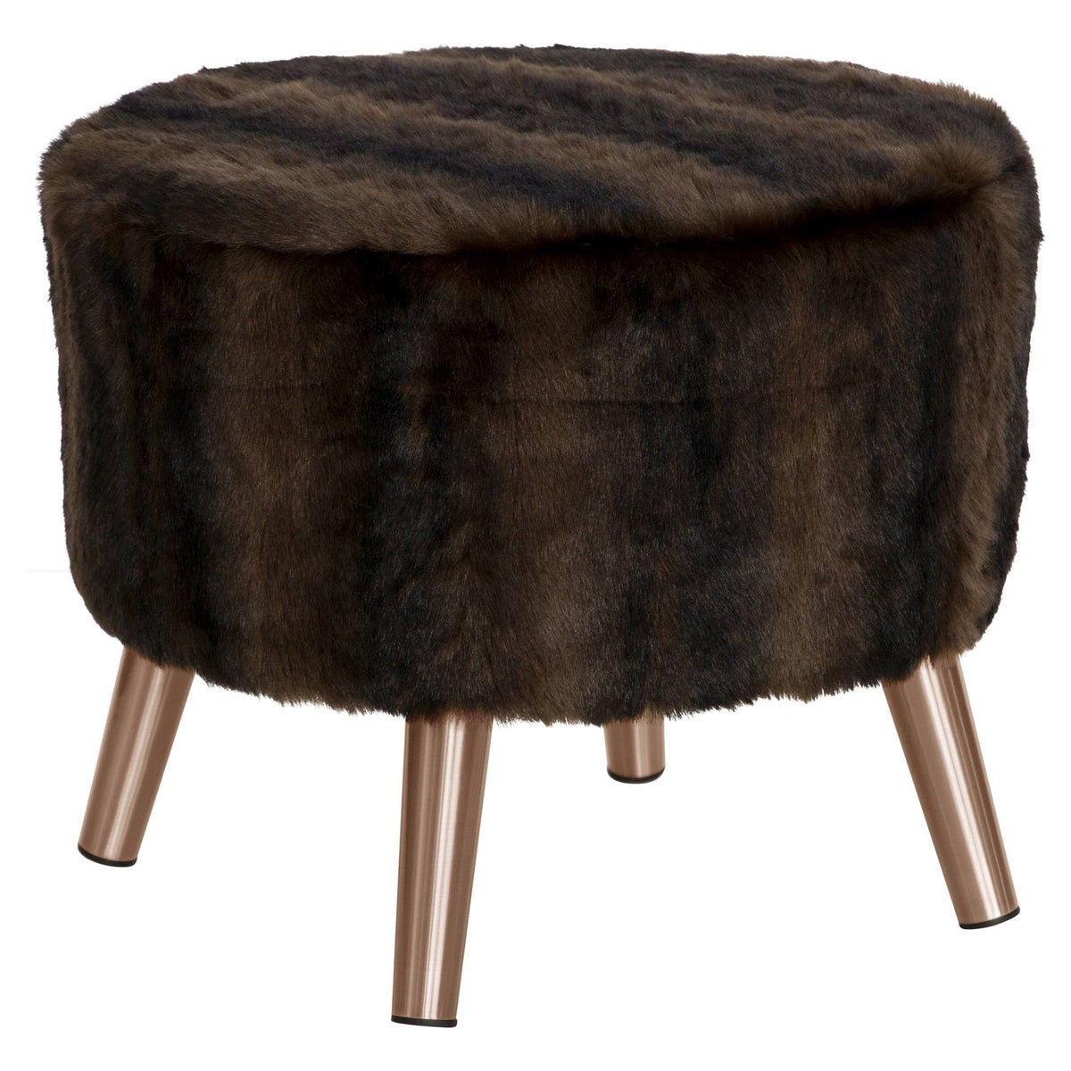 Sable Brown Round Ottoman with Splayed Legs H31292