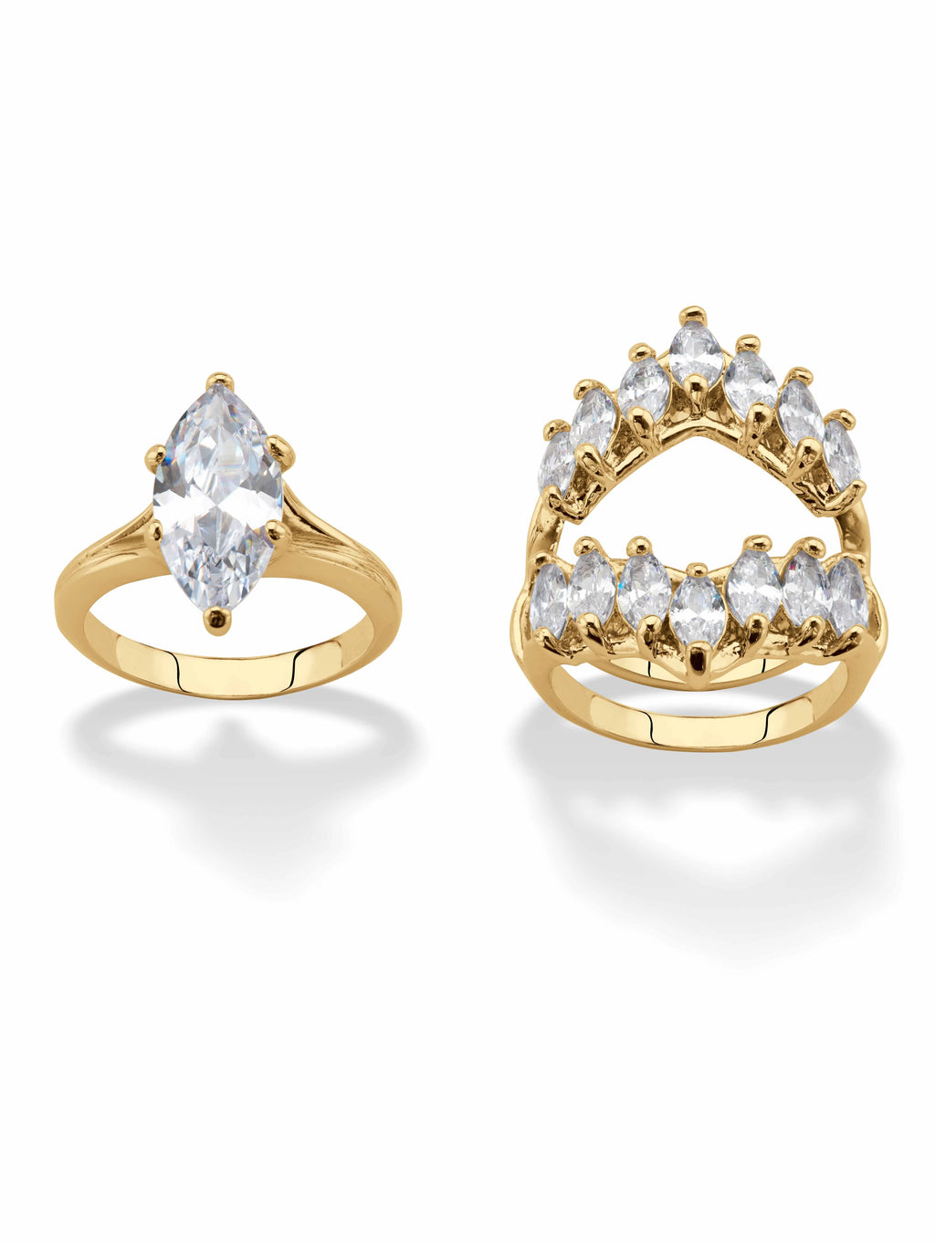 Marquise-Cut Cubic Zirconia Jacket Bridal Set 5.98 TCW H326