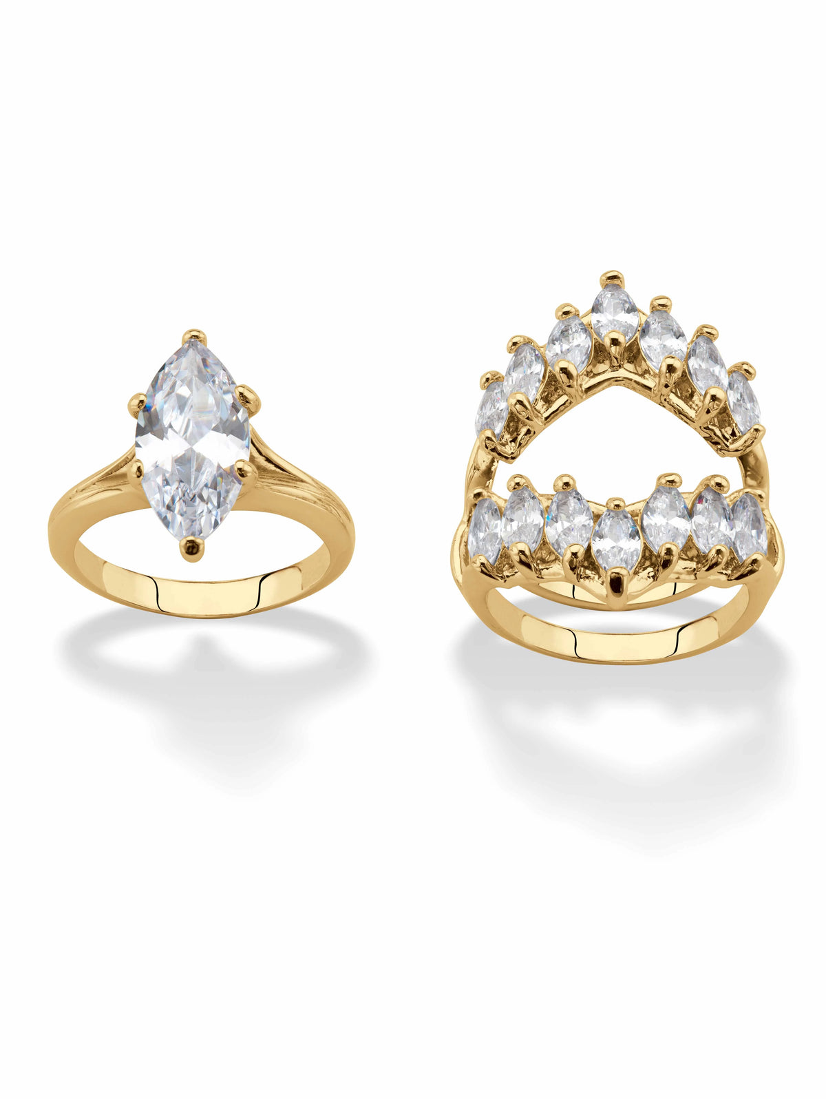 Marquise-Cut Cubic Zirconia Jacket Bridal Set 5.98 TCW H326