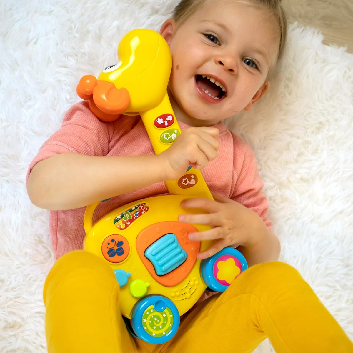 2-in-1 Pull Along Giraffe Toy & Guitar, Baby Musical Guitar Toy, Push and Pull Activity Toy, Pack of 2 A799442