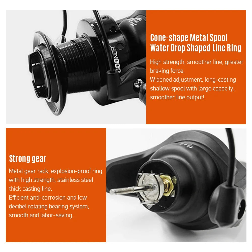 Nylon Metal Fishing Reel 5000/6000/8000, 11+1BB K3454