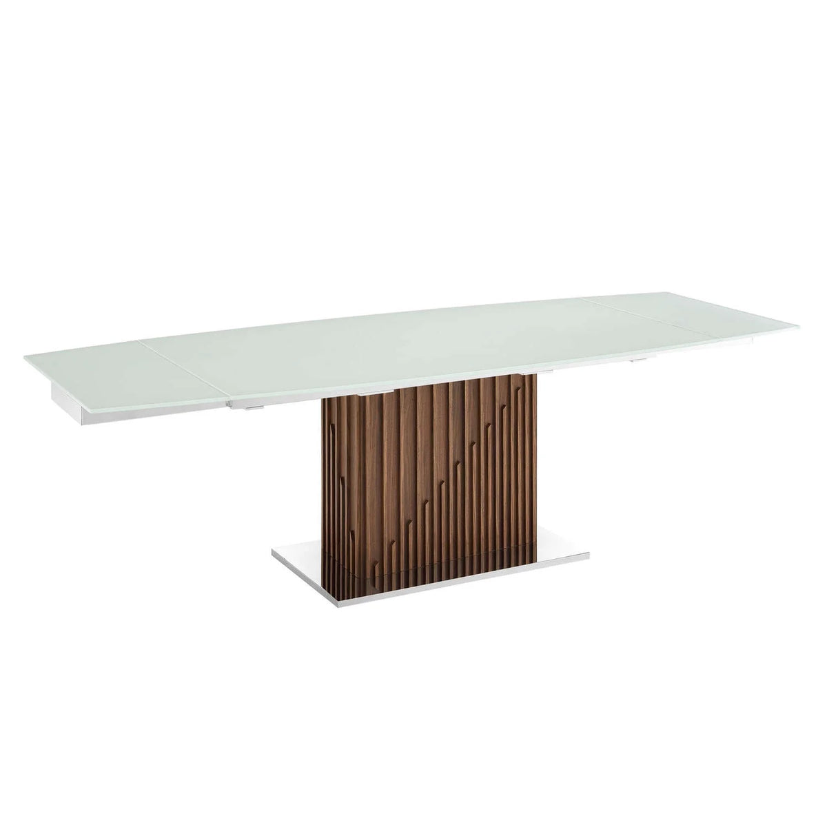 30 x 71 x 39.5 in. White Dining Table with Walnut Veneer Base K313436