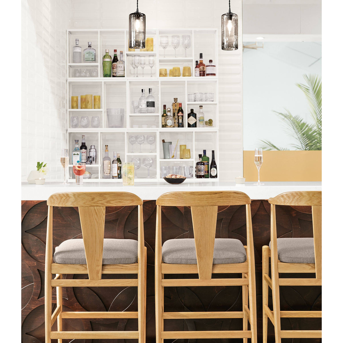 Sage Green Grey Three-Shelf Wall Unit F274