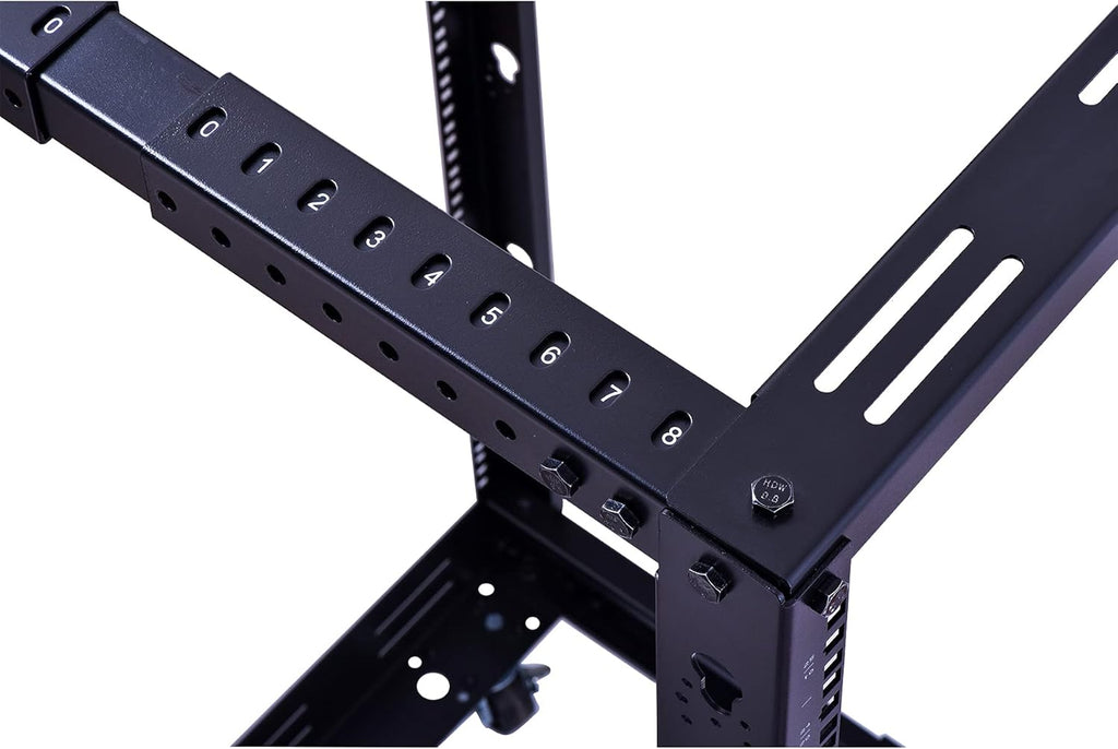 25U Open Frame Server Rack, 4 Post Adjustable Depth with Casters V282