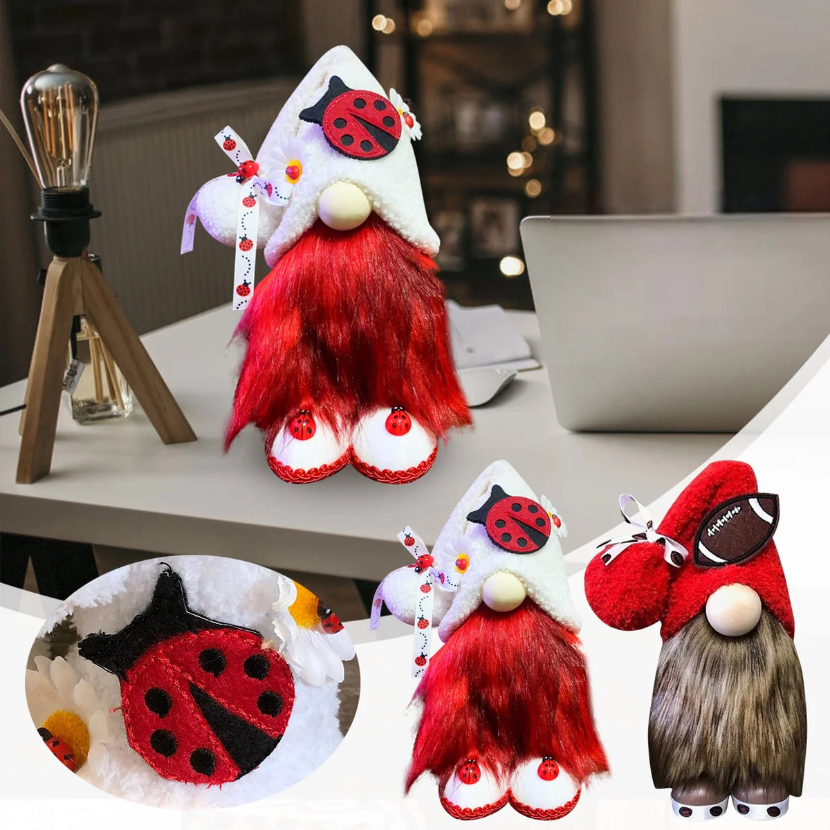 Ladybugs Daisy Holiday Ornament Doll Polyester One Size V1199